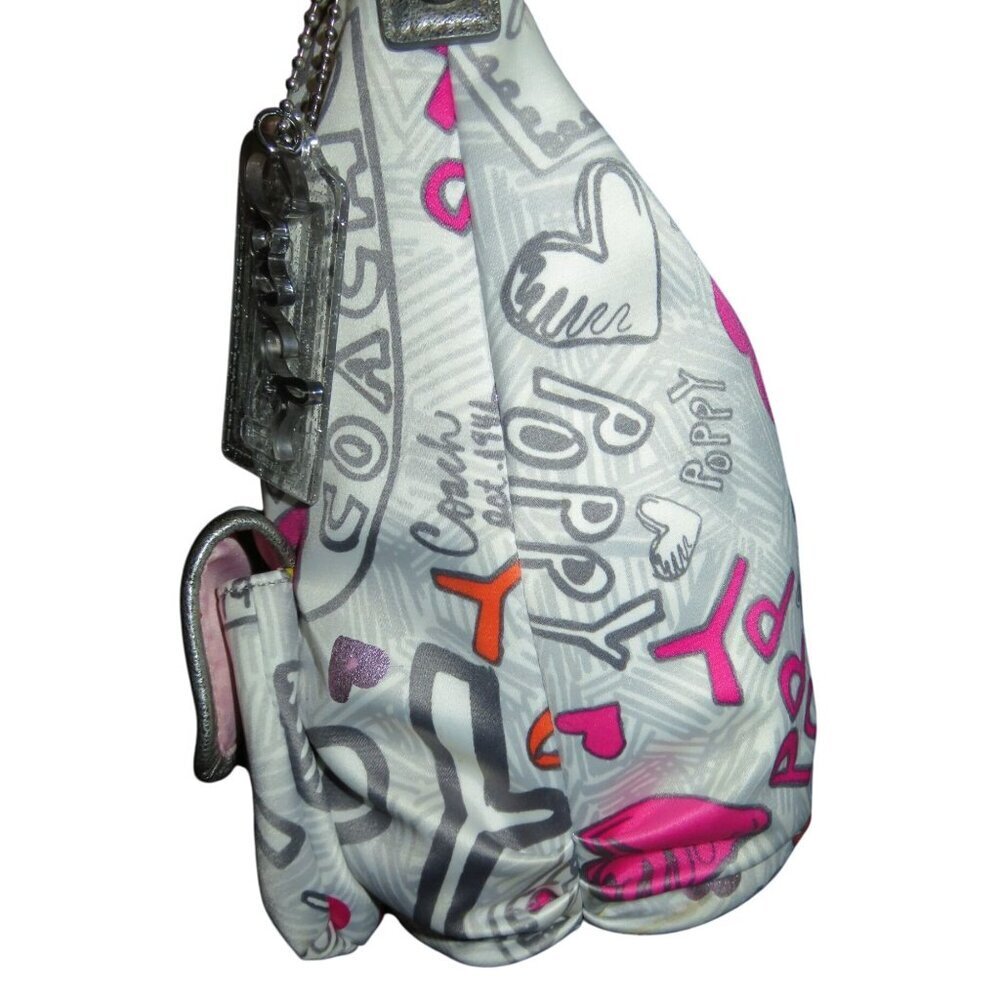 COACH Limited Edition 2009 Poppy Graffiti Double Flap pocket Hobo Bag 14636 - Picture 4 of 13